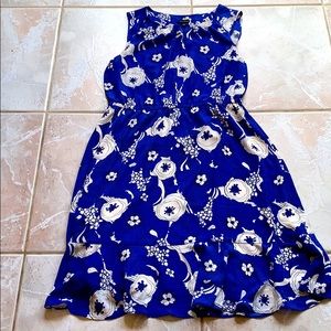 💎Talbots Bright Blue Flower Sleeveless Dress